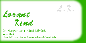 lorant kind business card